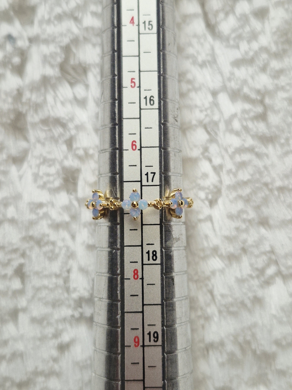 Gold Plated Floral Stackable Ring - Picture 8 of 8